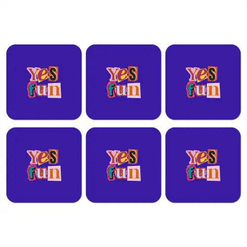 Yes fun - Kleurrijk - Collage-stijl onderzetter kurk middel -3d
