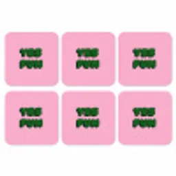 Yes fun - Groen - Roze onderzetter kurk middel -3d