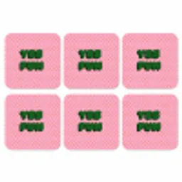 Yes fun - Groen - Roze - Stippen onderzetter kurk middel -3d