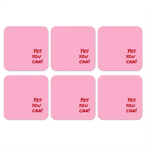 Yes you can do it - Rood - Roze onderzetter kurk middel -3d