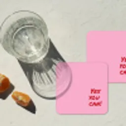Yes you can do it - Rood - Roze onderzetter kurk middel -sfeer4