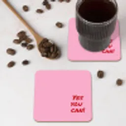 Yes you can do it - Rood - Roze onderzetter kurk middel -sfeer2