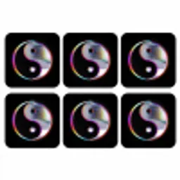 Yin-Yang - Cirkel - Regenboog onderzetter kurk middel -3d