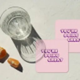 You're doing great - Roze - Bubble letters onderzetter kurk middel -sfeer4