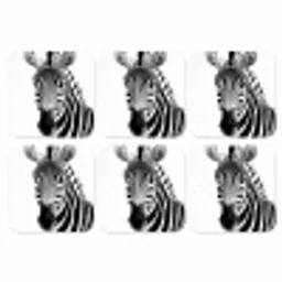 Zebra - Close-up - Zwart - Strepen onderzetter kurk middel -3d