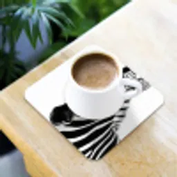 Zebra - Close-up - Zwart - Strepen onderzetter kurk middel -sfeer5