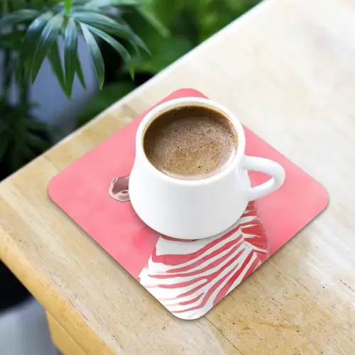 Zebra - Pink - Verf onderzetter kurk middel -sfeer5