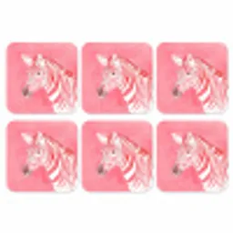 Zebra - Pink - Verf onderzetter kurk middel -3d