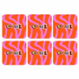 Zebraprint - Grafisch - COOL - Oranje onderzetter kurk middel -3d