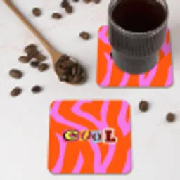 Zebraprint - Grafisch - COOL - Oranje onderzetter kurk middel -sfeer2