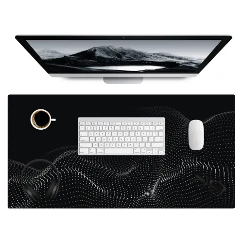abstract-zwart-wave-gaming Muismat XXL klein -3d