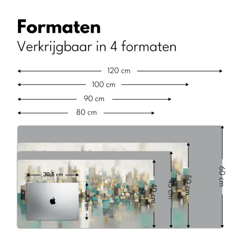 Abstract - Blokken - Goud - Skyline Muismat XXL klein -sfeer5