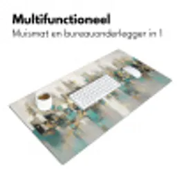 Abstract - Blokken - Goud - Skyline Muismat XXL klein -sfeer4