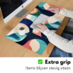 Abstract - Blauw - Roze Muismat XXL klein -sfeer3