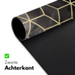 Abstract - Kubus - Goud - Patronen - Zwart - Wit Muismat XXL klein -sfeer2
