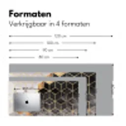 Abstract - Kubus - Goud - Patronen - Zwart - Wit Muismat XXL klein -sfeer5