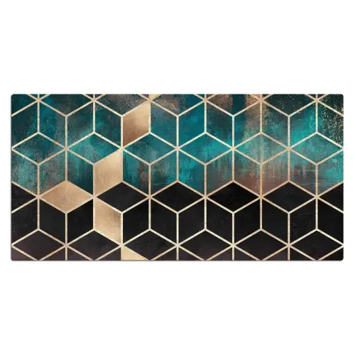 Abstract - Kubus - Goud - Patronen - Luxe Muismat XXL klein -3d_leeg