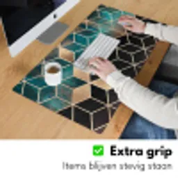 Abstract - Kubus - Goud - Patronen - Luxe Muismat XXL klein -sfeer3