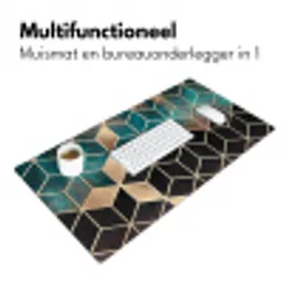 Abstract - Kubus - Goud - Patronen - Luxe Muismat XXL klein -sfeer4