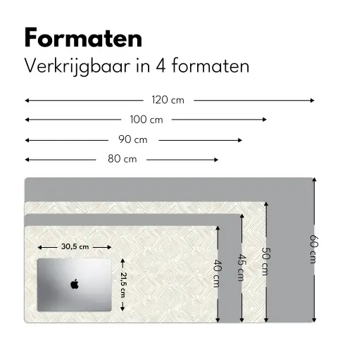 Abstract - Ruiten - Beige Muismat XXL klein 681 -sfeer5