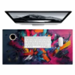 Abstract - Explosie - Neonkleuren Muismat XXL klein -3d