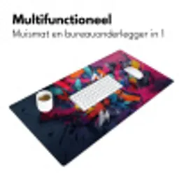Abstract - Explosie - Neonkleuren Muismat XXL klein -sfeer4