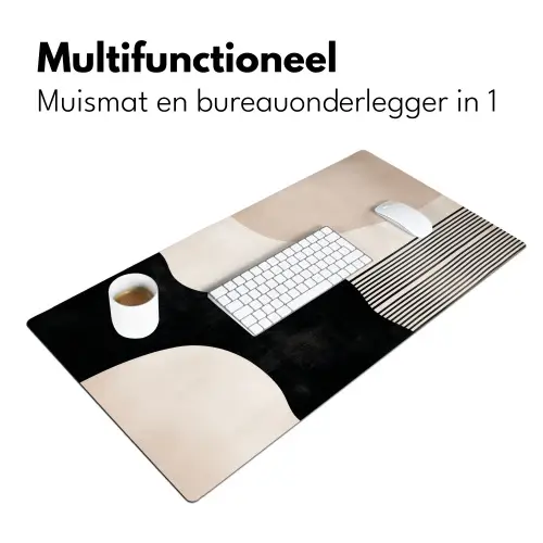 Abstract - Japandi - Beige - Modern Muismat XXL klein -sfeer4