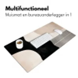 Abstract - Japandi - Beige - Modern Muismat XXL klein -sfeer4