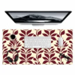 Abstract - Bladeren - Burgundy Muismat XXL klein 681 -3d