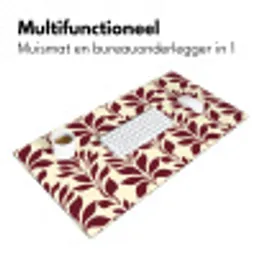 Abstract - Bladeren - Burgundy Muismat XXL klein 681 -sfeer4