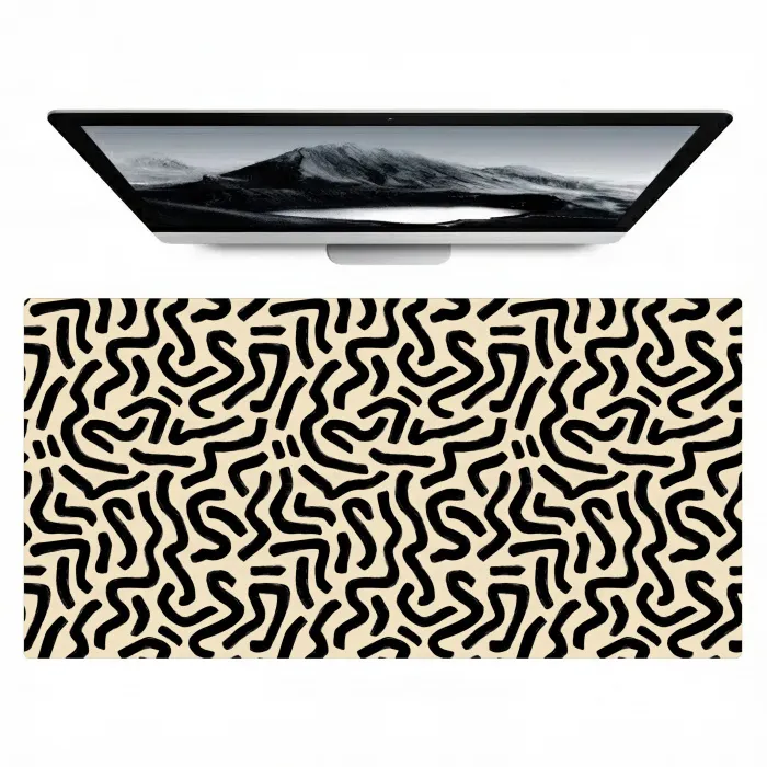 Abstract - Lijnen - Zwart Muismat XXL klein 681 -zzz3d
