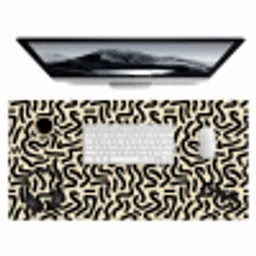Abstract - Lijnen - Zwart Muismat XXL klein 681 -3d
