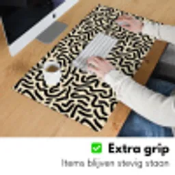 Abstract - Lijnen - Zwart Muismat XXL klein 681 -sfeer3