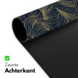 Abstract - Lijnen - Blauw - Goud Muismat XXL klein 681 -sfeer2