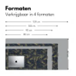 Abstract - Lijnen - Blauw - Goud Muismat XXL klein 681 -sfeer5