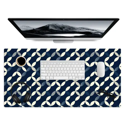 Abstract - Patroon - Blauw Muismat XXL klein 681 -3d