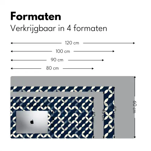 Abstract - Patroon - Blauw Muismat XXL klein 681 -sfeer5