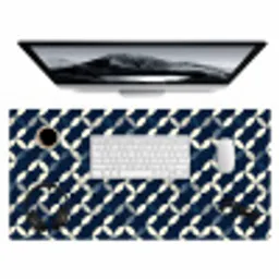 Abstract - Patroon - Blauw Muismat XXL klein 681 -3d
