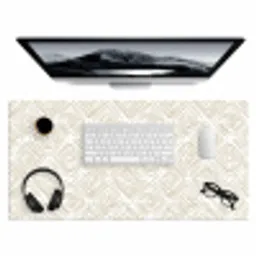 Abstract - Ruit - Beige Muismat XXL klein 681 -3d