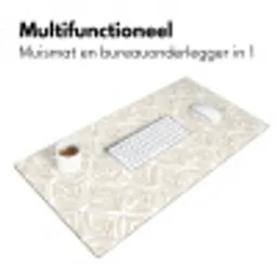 Abstract - Ruit - Beige Muismat XXL klein 681 -sfeer4