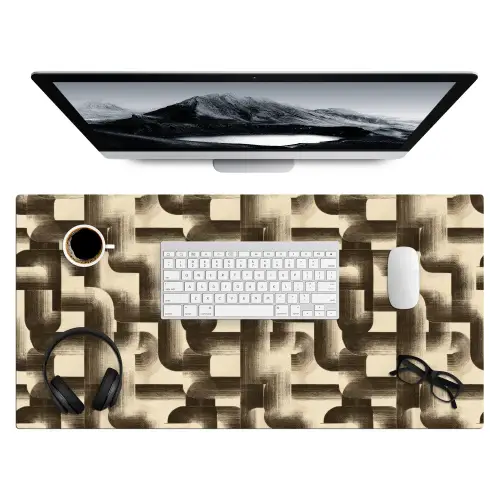Abstract - Retro - Zwart Muismat XXL klein 681 -3d