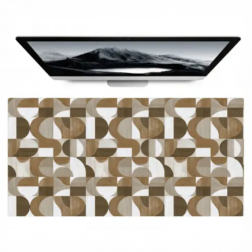 Abstract - Retro - Bruin Muismat XXL klein 681 -zzz3d
