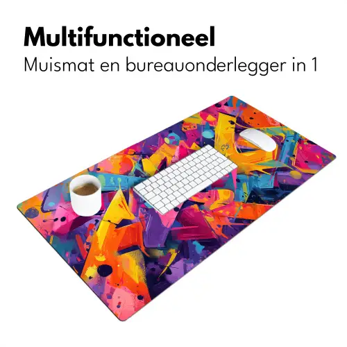 Abstract - Vormen - Kleurrijk Muismat XXL klein -sfeer4