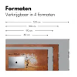 Abstract - Boom - Wit - Bladeren Muismat XXL klein -sfeer5