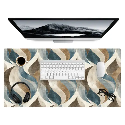 Abstract - Golven - Kleurrijk Muismat XXL klein 681 -3d