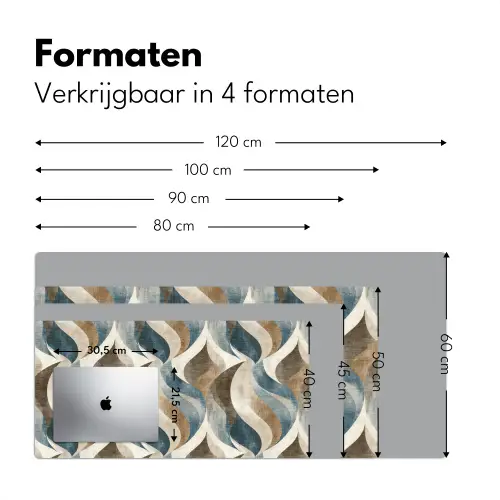 Abstract - Golven - Kleurrijk Muismat XXL klein 681 -sfeer5