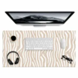 Abstract - Zebra - Beige Muismat XXL klein 681 -3d