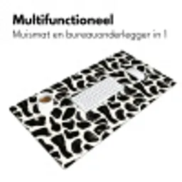 Dierenpatroon - Vlekken - Zwart - Wit Muismat XXL klein 681 -sfeer4