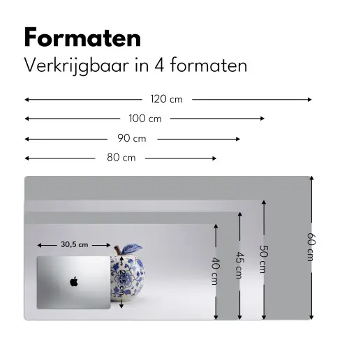 Appel - Blauw - Klassiek Muismat XXL klein -sfeer5