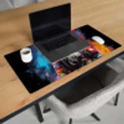 Astronaut - Graffiti - Zwart - Kleuren Muismat XXL klein -sfeer1